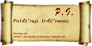 Polónyi Iréneusz névjegykártya